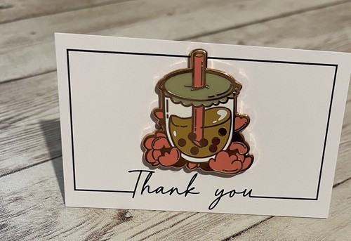 Boba Rose Milk Tea Enamel Pin