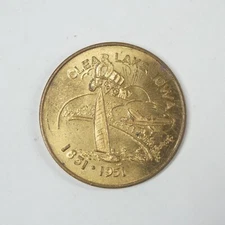Clear Lake Iowa Centennial Good Luck Coin Token 1851 1951 Vintage