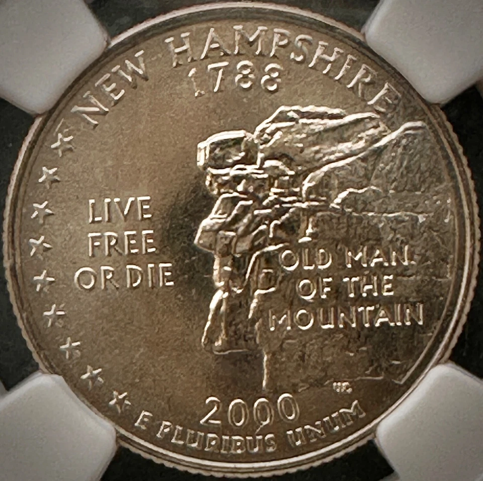 2000-D New Hampshire State Quarter MS 67 PL Low Pop Only 12 Rare PL Designation - Image 3 of 4