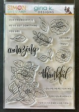Gina K  Simon Says Stamp - AMAZING FLOWERS Stamp  Die Set - RARE FIND