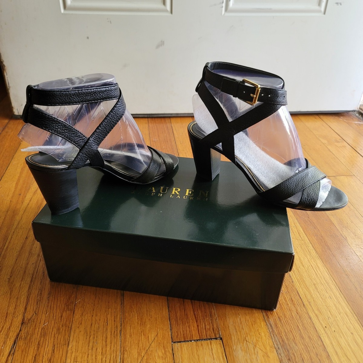 サンダル・ミュール RALPH LAUREN Women Sandals 802959142001 BLACK Lauren Ralph Lauren Women's Shoes Luna Black Leather Strappy