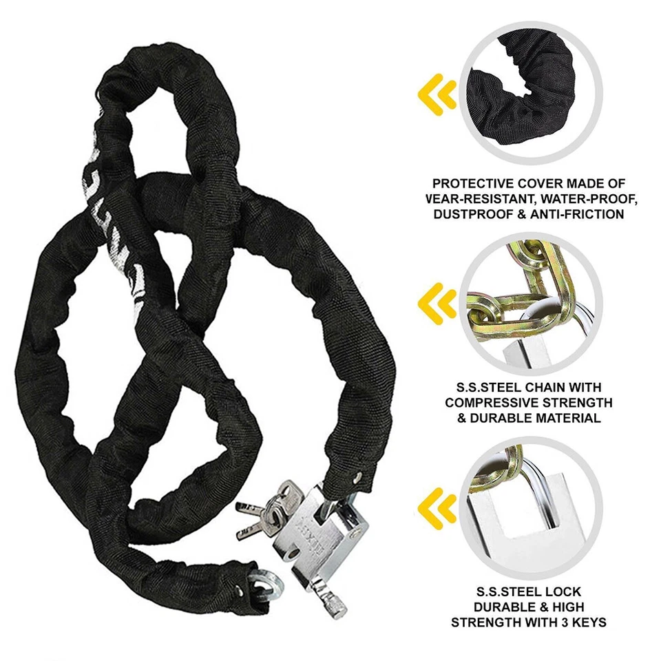 ANTI-THEFT STRONG MOTORCYCLE MOTORBIKE BIKE SECURITY CHAIN AND PADLOCK LOCK 2025 - Image 4 of 4