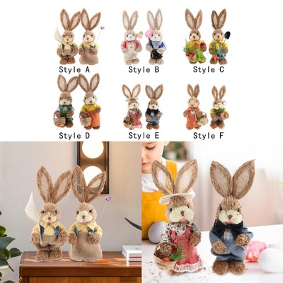 2 Stück Hasen-Figuren, Party-Dekoration, Tischdekoration für Haustür, Büro,