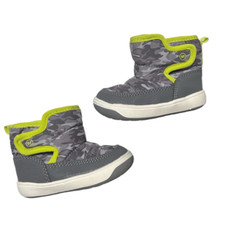 Baby Boys Surprize by Stride Rite Aster Winter Gray/Yellow Boots - Sz 3