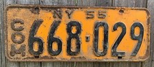 1955 NEW YORK LICENSE PLATE COMMERCIAL #668029