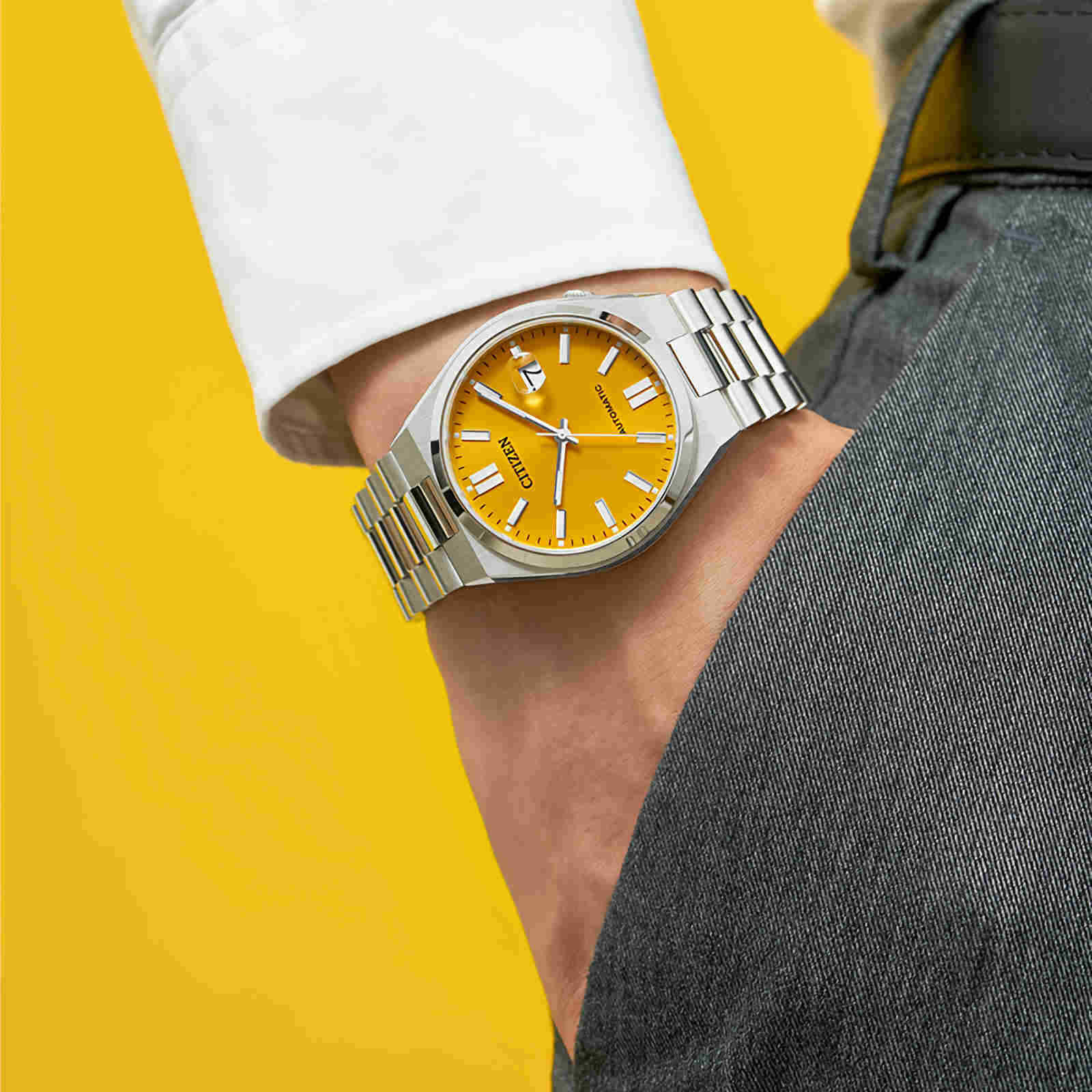 CITIZEN NJ0150-81Z Mechanical Automatic Yellow Dial Stainless