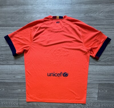 Barcelona 2014/15 Away Orange Football Shirt Soccer Jersey Size XL