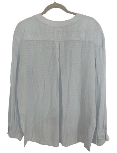 Treasure & Bond Women's Long Sleeve V-Neck Top Large in Light Blue Blouse - Picture 11 of 11