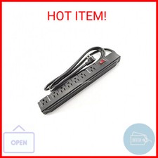 CablesOnline, Power Strip with 5 Horizontal  2 Adapter Outlets w/6-foot Cable,