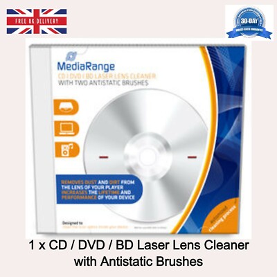 1 x CD/DVD/BLURA Disc Laser Linsenreiniger mit antistatischen Pinseln CD Jewel Case