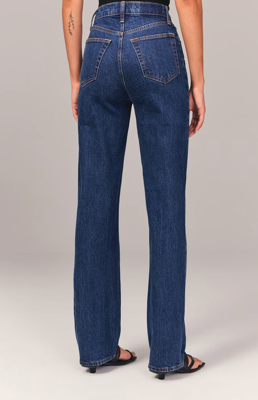 ABERCROMBIE & FITCH The 90’s Straight Ultra High Rise Jeans Dark wash 29 8R