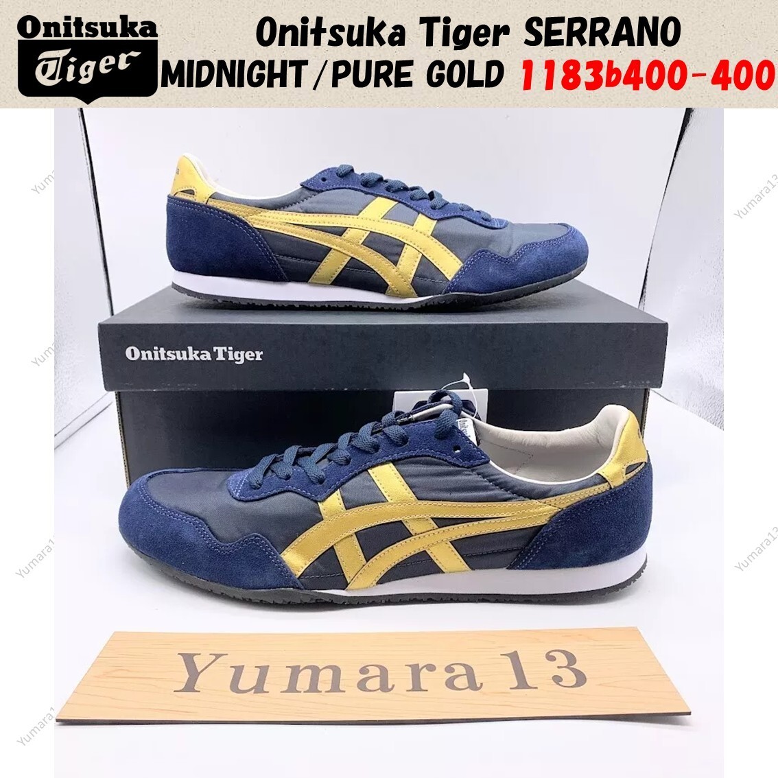 Onitsuka Tiger SERRANO MIDNIGHT/PURE GOLD 1183b400-400 Unisex Size