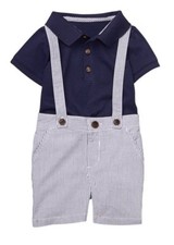 -NWT Gymboree Girl Boy Dressed Up Navy Seersucker Tee Shorts Set 3-6-12-18-24