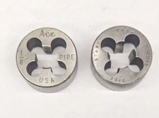 2 Ace 1/8"-27 NPT Solid Round Dies 1" OD CS Carbon Steel USA