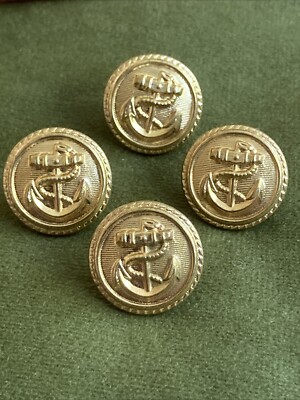 4 hochwertige vergoldete Marineknöpfe, ohne Herstellermarke, guter Zustand (2473)