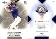 MASON SWINNEY 2021 LEAF PERFECT GAME NATIONAL SHOWCASE ROOKIE CARD #244