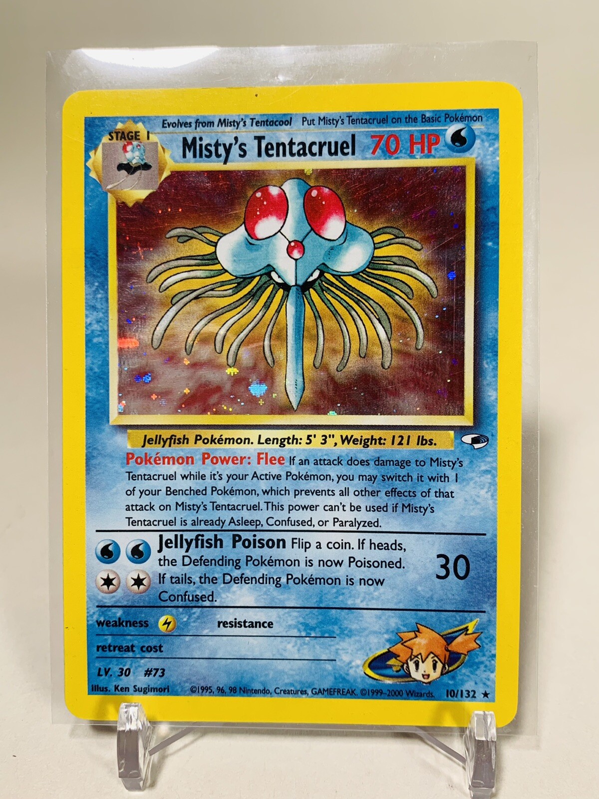 Pokemon MISTY'S TENTACRUEL Card GYM HEROES Set 10/132 Holo