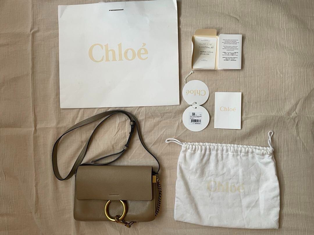ショルダーバッグ・ポシェット CHLOE FAYE SHOULDER BAG CHLOE FAYE Leather Shoulder Bag Greige Used W/Storage Bag