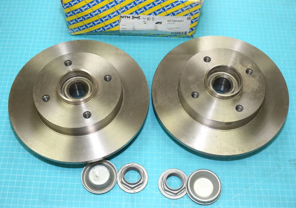 2 disques de frein arrière 244mm avec roulement +ABS SNR KF159.63U PEUGEOT 208 - Photo 1/1