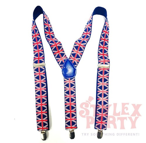 WIDE ADJUSTABLE BRACES SUSPENDERS ELASTIC PLAIN COLOURS CLASSIC GENTS LADIES UK - Afbeelding 13 van 28