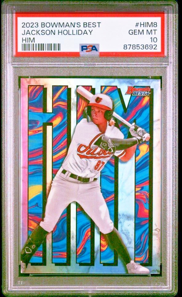 2023 BOWMAN'S BEST HIM HIM8 JACKSON HOLLIDAY ORIOLES PSA 10