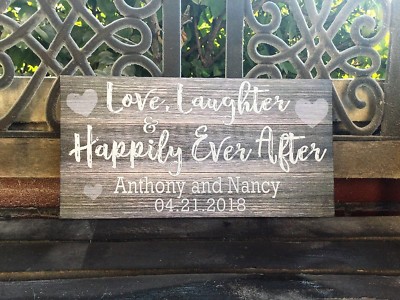 Happily Ever After, Personalized, Anniversary, Wedding Gift, Custom Canvas