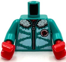 Lego New Minifig Dark Turquoise Torso Winter Jacket Padded with Hood Part