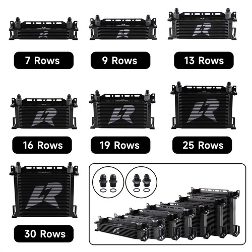 Universal 9 Row G1/2" 248mm Oil Cooler With 2PCS AN8 & A10 Fittings + Bracket BK - Picture 9 of 10