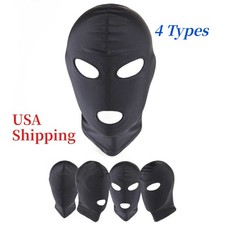 Cosplay Full Head Covering Face Mask Unisex Bondage Hood Mask Adult Costume