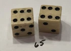 Vintage Pair Bone (Bovine) Dice 3/8”