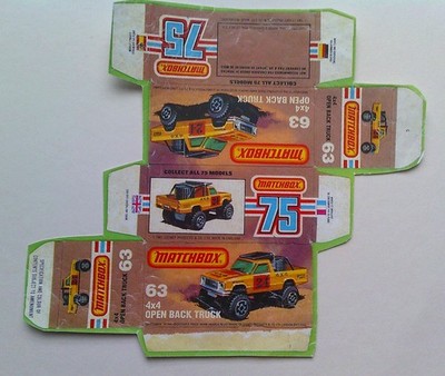 Vorlage für Repro Box Matchbox Superfast Nr. 63 4 x 4 Open Back Truck