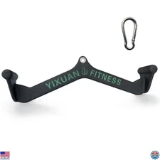 Heavy-Duty Steel Lat Pulldown Attachments - V Bar, Double D Handle & Tricep Bar