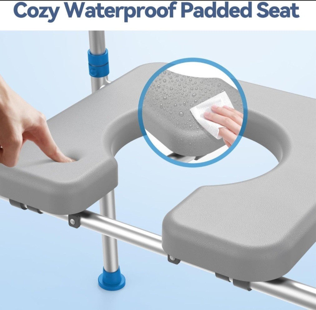 FSA/HSA Eligible Raised Toilet Seat & Handles, Padded Toilet Seat Adjustable