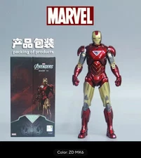 Marvel Avengers Iron Man 2 Mark 6 MK6 Ironman Toy LED Light Action Figure Model