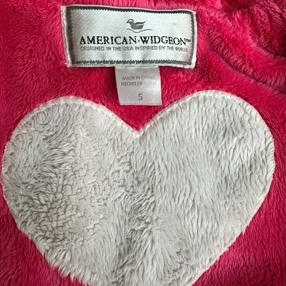 Girls Jacket American Widgeon Pink Faux Fur Heart Coat Toddler Zip Front Jacket - Image 4 of 4