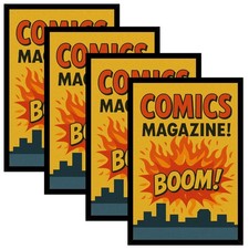 4 Pack Comic Book Frame Display up to 6 3/4 X 10 1/4 Comic Book for Wall and Tab