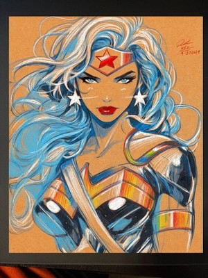 Wonder Woman Art Print Signed 8.5x11 | Art by Keyeske