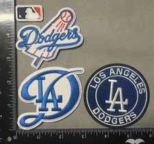 LOT SET OF 4 LOS ANGELES DODGERS MLB BASEBALL IRON ON PATCHES