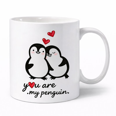 You Are My Penguin Mug   Cute Penguin Love Coffee Cup   Double Sided Print Gift