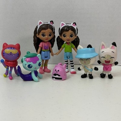 Gabby's Dollhouse 6 Figure Lot Gabby Doll Mercat DJ Catnip Pandy