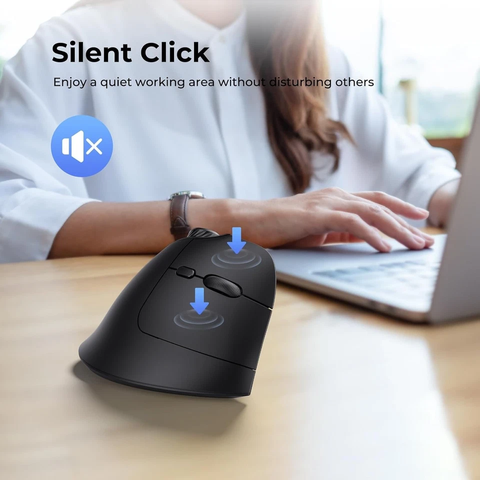 seenda Ergonomic Mouse Rechargeable, USB+Dual Bluetooth, MOU-302 Vertical Wirele - Image 4 of 4