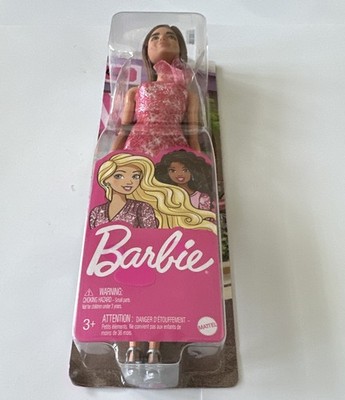 Mattel Barbie Fashion Doll 11.5in Pink Dress Brown Straight Hair GRB33 T7580