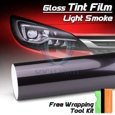 Gloss Light Black Headlight Taillight Fog Sidemarker Protective Tint Film Vinyl