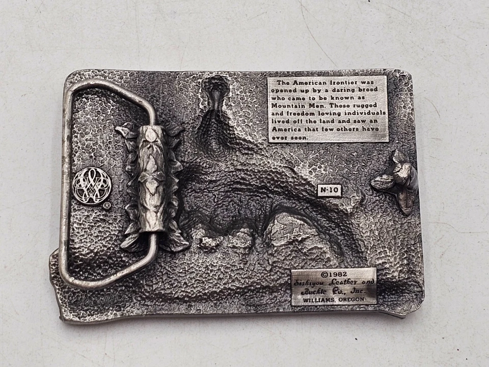 American Frontier Mountain Hombres Vintage 1982 Siskiyou Cinturón Hebilla COLOR RARO Foto 2 de 2