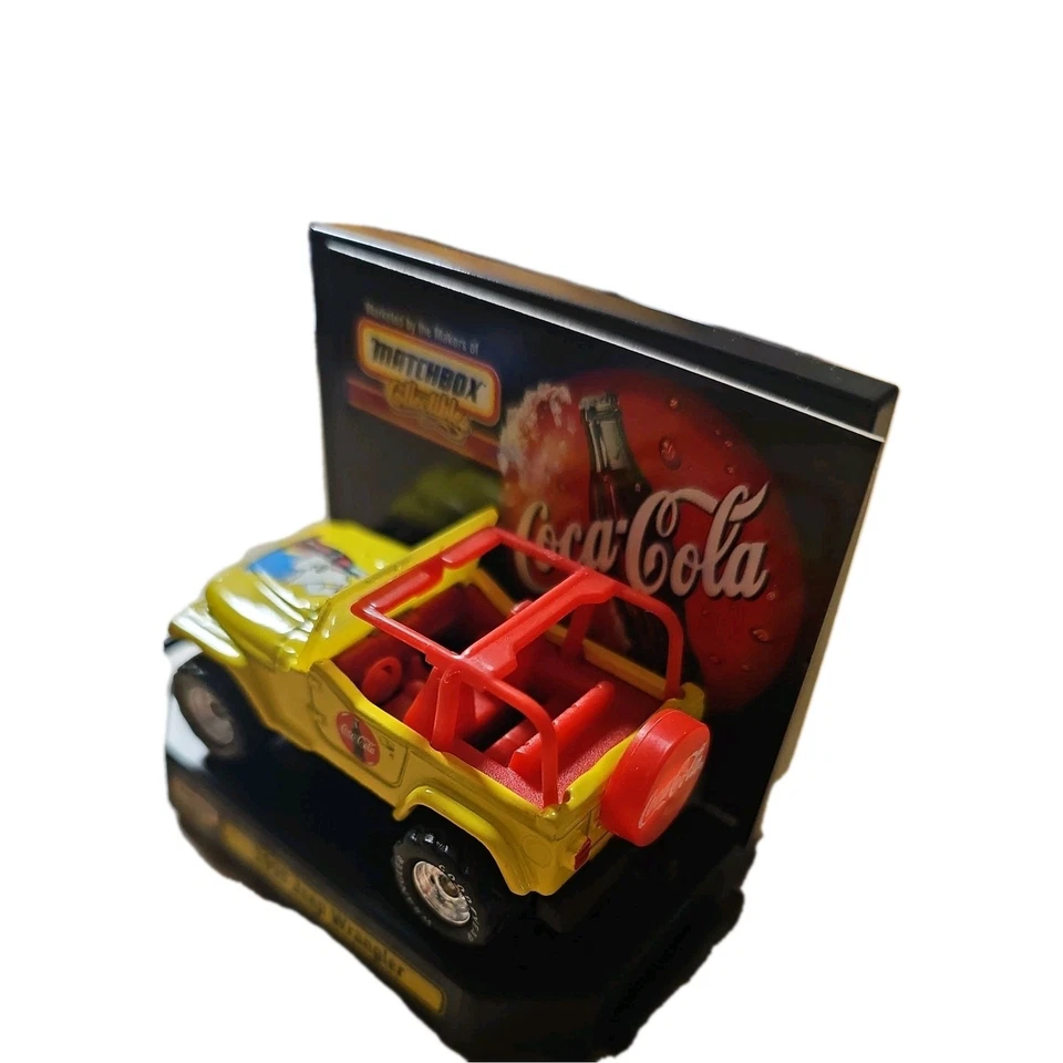 Matchbox Collectibles Coca Cola 1998 Jeep Wrangler, Yellow, 1/64 - Image 3 of 4