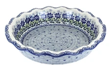 Blue Rose Polish Pottery Hallsey Pie Plate