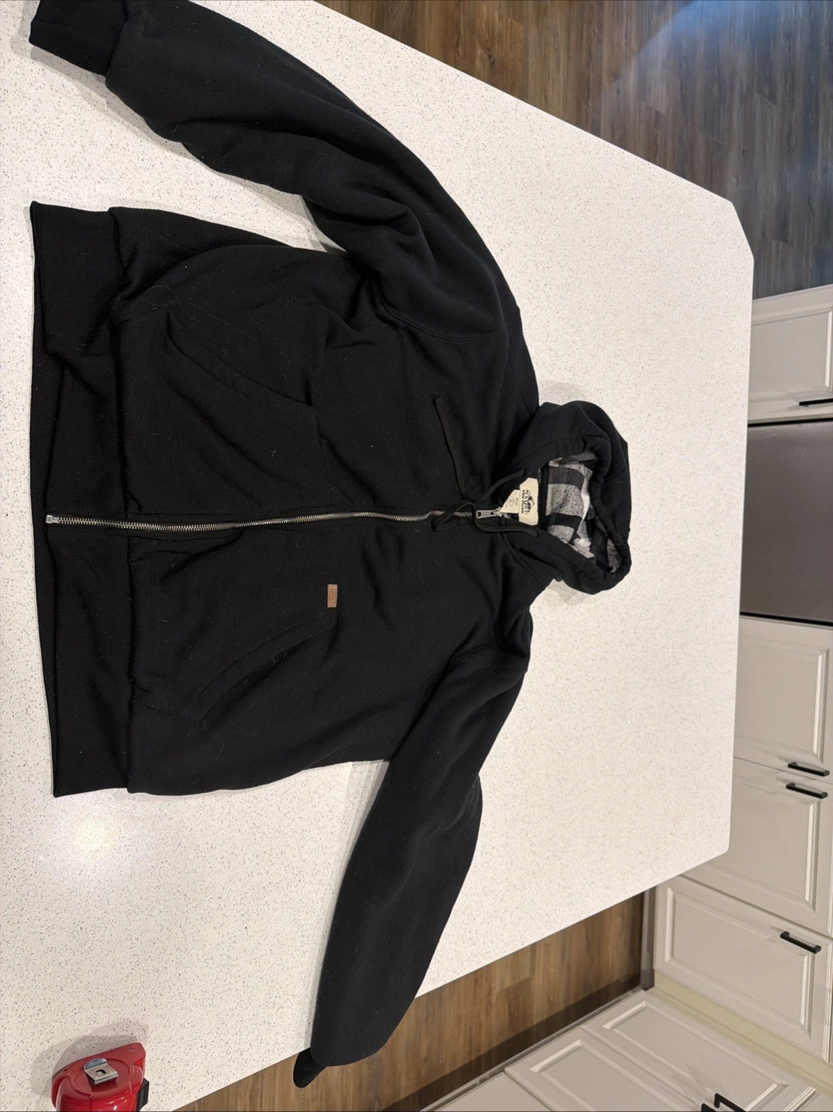 Old Mill Hoodie Mens Xl Black Zip Up Thermal Lined Jacket Outdoor Sweatshirt