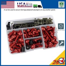2set 177pcs Motorcycle Complete Bolt Fairing Kit Screws Red Fit Kawasaki Yamaha