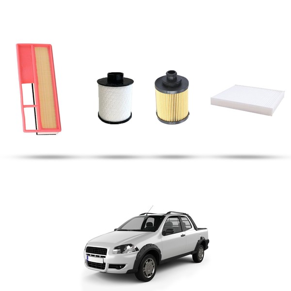 Hoffcar Set Service - 4 Filter FüR Fiat Strada (178,278) 1.3 JTD 62Kw Von 2006-image