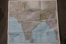 1997 South Asia Map 23"&times;22"